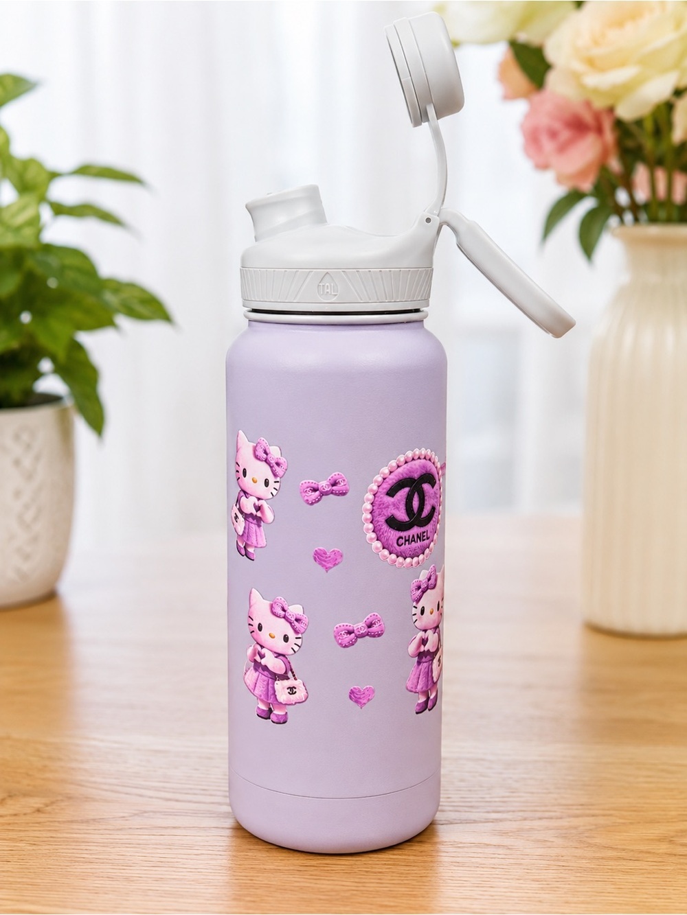 CHANEL Lavender Hello Kitty Pink Accent Travel Tumbler
